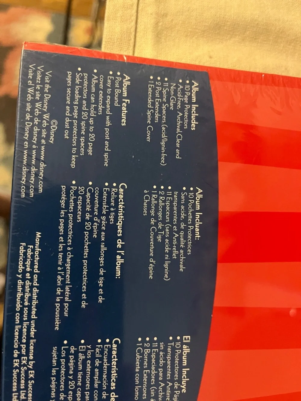 Disney Red & Blue Mickey & Friends Memories Scrapbook Album 8x8 NEW